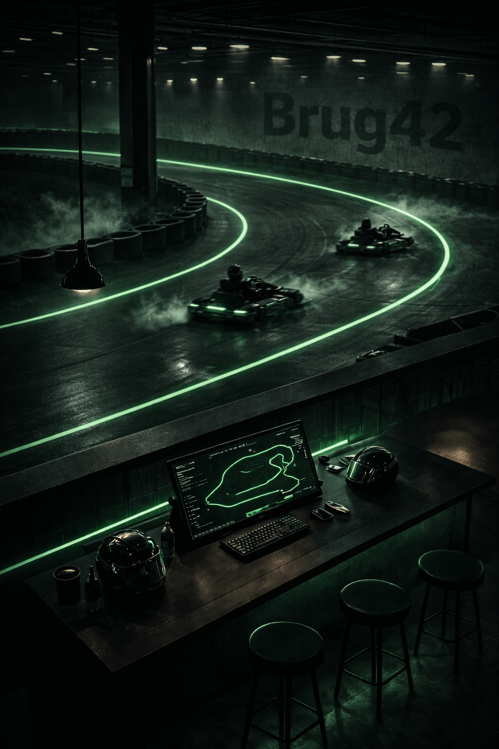 BRUG42 venue overzicht met circuit en controlekamer